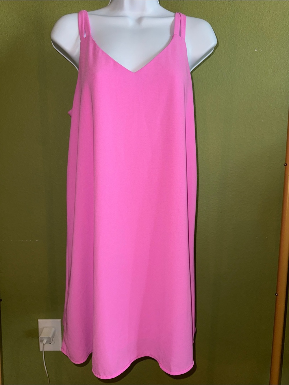 Very J Hot Pink Sleeveless V-Neck Mini Dress